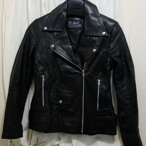 Womens Black Slim Fit Asymmetrical Leather Jacket